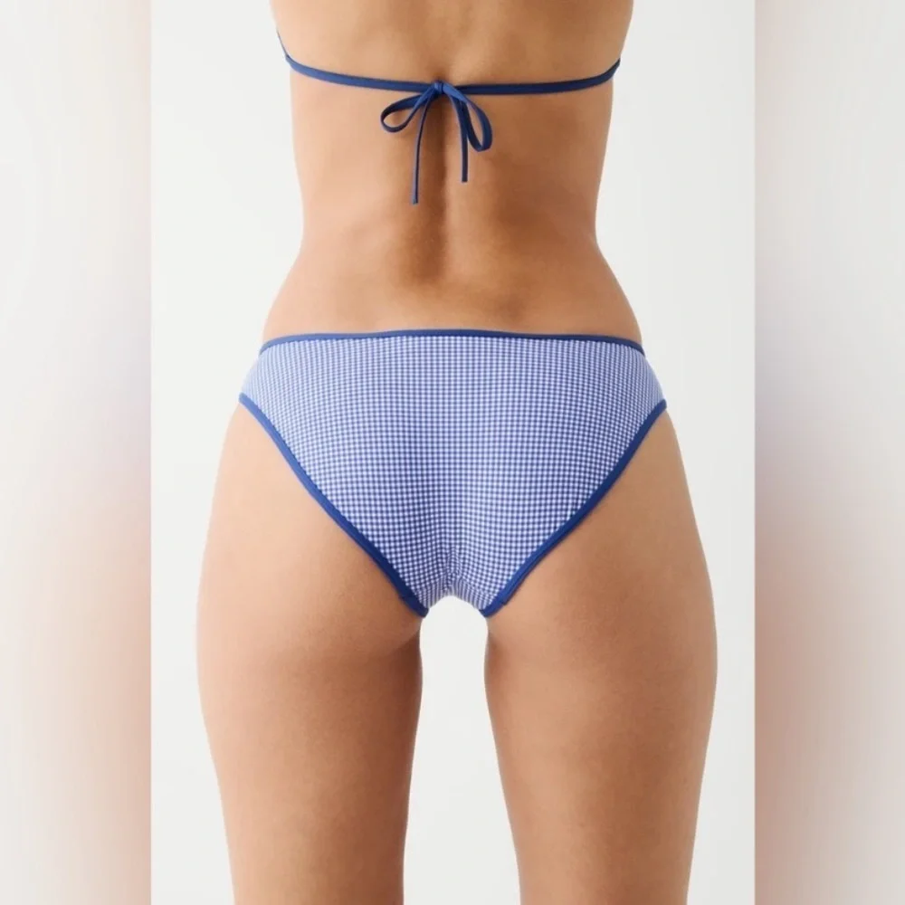 New Frankies Bikinis Catalina Bikini Bottom Sailor Gingham 1016
